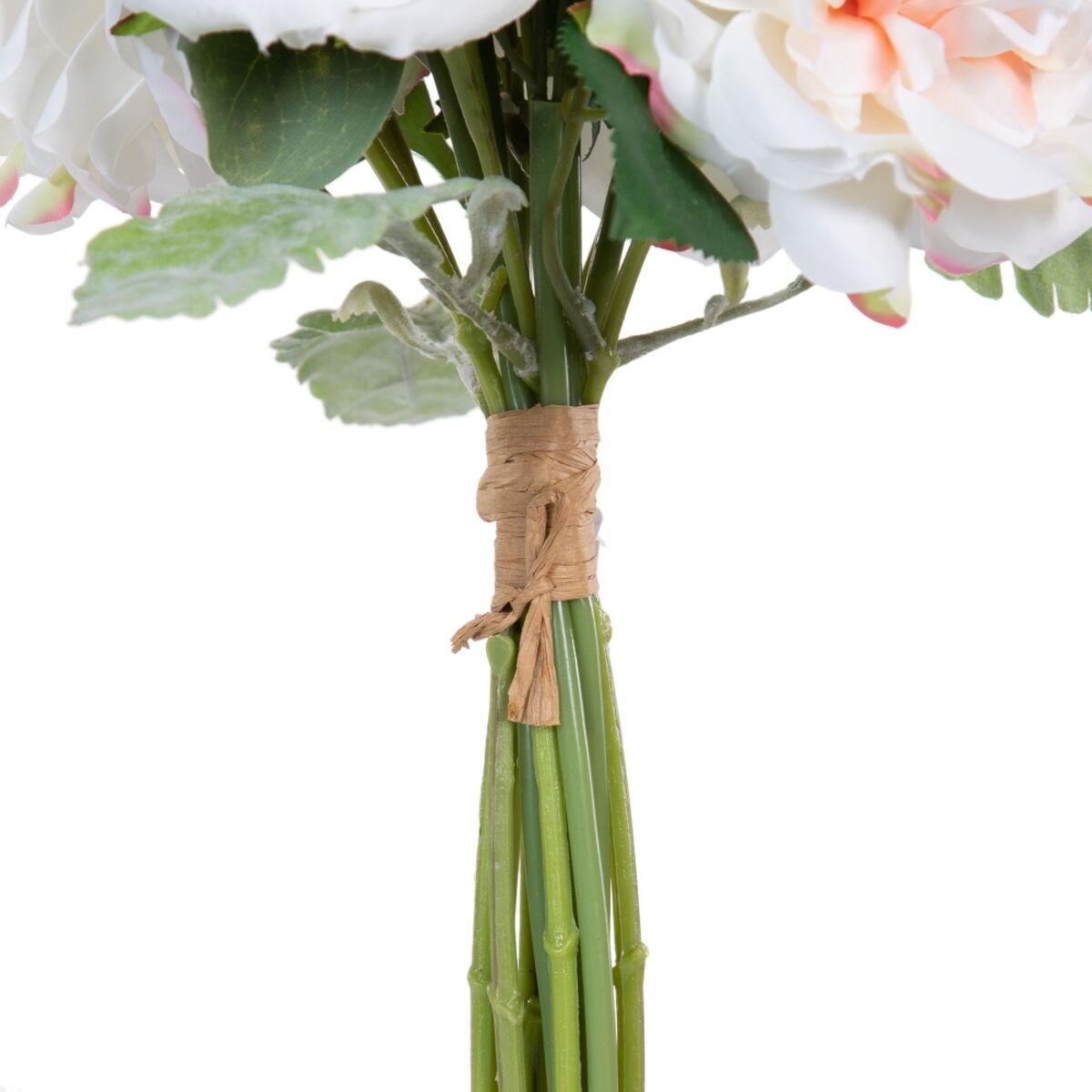 Flori Decorative Alb Verde Trandafiri 20 x 23 x 41 cm